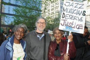 Sohrab attends w. Local 802 union members May Day 2013 rally (photo by Walter Karling)